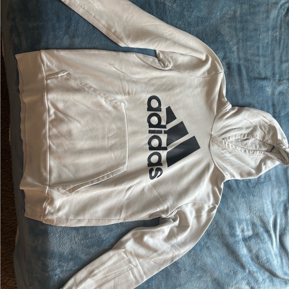Adidas White and Black Sweater with Iconic Logo